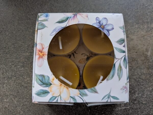 Bijenwas kaars waxinelichtje (per 4)
